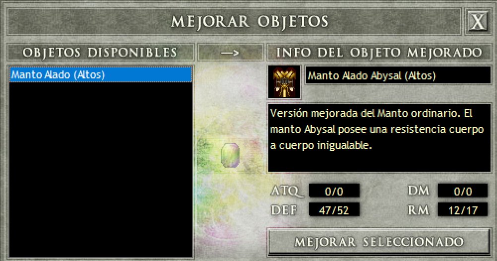 Sistema de Mejorar Objetos